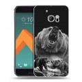 Дизайнерский пластиковый чехол для HTC 10 Схватка медведей