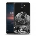 Дизайнерский пластиковый чехол для Nokia 8 Sirocco Схватка медведей