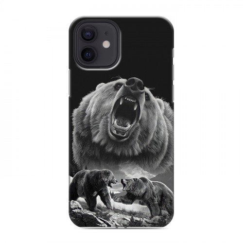Дизайнерский силиконовый чехол для Iphone 12 Схватка медведей