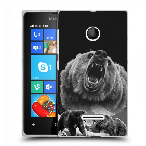 Дизайнерский пластиковый чехол для Microsoft Lumia 435 Схватка медведей