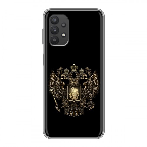 Дизайнерский силиконовый чехол для Samsung Galaxy A32 герб России золотой