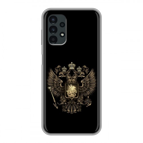 Дизайнерский силиконовый чехол для Samsung Galaxy A13 4G герб России золотой