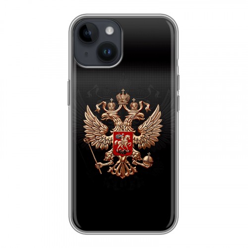 Дизайнерский силиконовый чехол для Iphone 14 Герб России