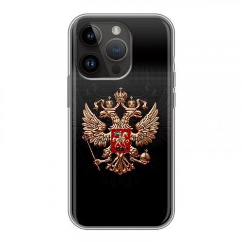 Дизайнерский силиконовый чехол для Iphone 14 Pro Герб России