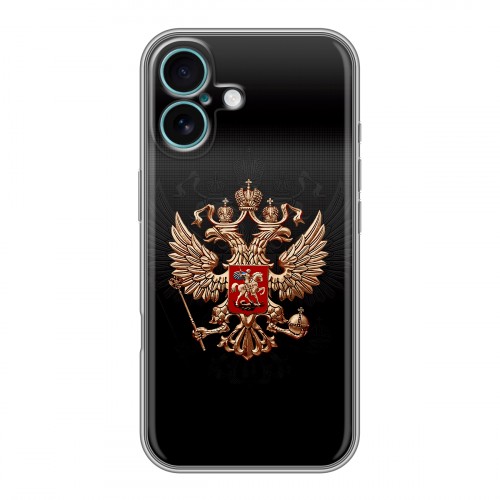 Дизайнерский силиконовый чехол для Iphone 16 Plus Герб России