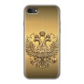 Дизайнерский силиконовый с усиленными углами чехол для Iphone 7 Флаг и герб России