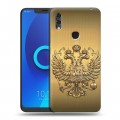 Дизайнерский силиконовый чехол для Alcatel 5V Флаг и герб России