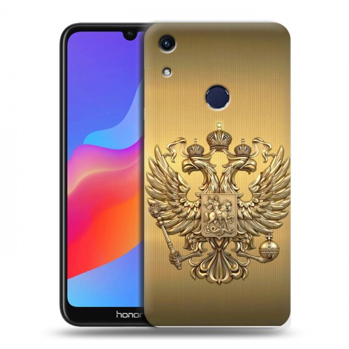 Дизайнерский пластиковый чехол для Huawei Honor 8A Флаг и герб России