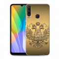 Дизайнерский пластиковый чехол для Huawei Y6p Флаг и герб России