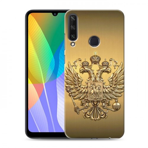 Дизайнерский пластиковый чехол для Huawei Y6p Флаг и герб России