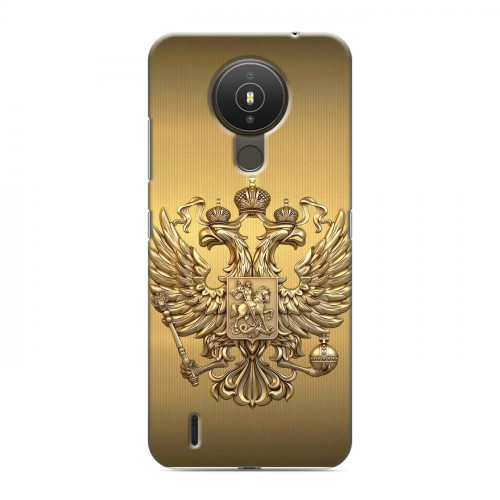 Дизайнерский силиконовый с усиленными углами чехол для Nokia 1.4 Флаг и герб России