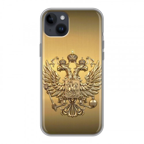 Дизайнерский пластиковый чехол для Iphone 14 Plus Флаг и герб России