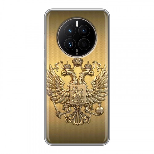 Дизайнерский силиконовый с усиленными углами чехол для Huawei Mate 50 Флаг и герб России