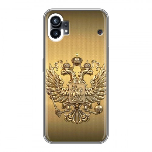 Дизайнерский силиконовый с усиленными углами чехол для Nothing Phone (1) Флаг и герб России