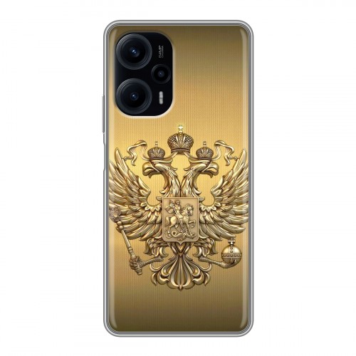Дизайнерский силиконовый чехол для XIaomi Poco F5 Флаг и герб России