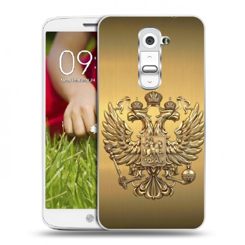 Дизайнерский пластиковый чехол для LG Optimus G2 mini Флаг и герб России