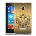 Дизайнерский пластиковый чехол для Microsoft Lumia 435 Флаг и герб России