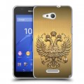 Дизайнерский пластиковый чехол для Sony Xperia E4g Флаг и герб России