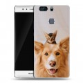 Дизайнерский пластиковый чехол для Huawei P9 Plus Собака и котенок