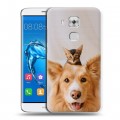 Дизайнерский пластиковый чехол для Huawei Nova Plus Собака и котенок