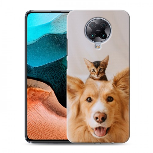 Дизайнерский силиконовый с усиленными углами чехол для Xiaomi RedMi K30 Pro Собака и котенок