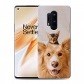 Дизайнерский силиконовый чехол для OnePlus 8 Pro Собака и котенок