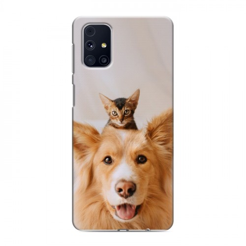 Дизайнерский пластиковый чехол для Samsung Galaxy M31s Собака и котенок