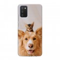 Дизайнерский силиконовый с усиленными углами чехол для Samsung Galaxy A03s Собака и котенок