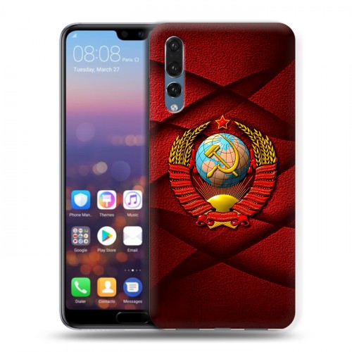 Дизайнерский силиконовый с усиленными углами чехол для Huawei P20 Pro Герб СССР