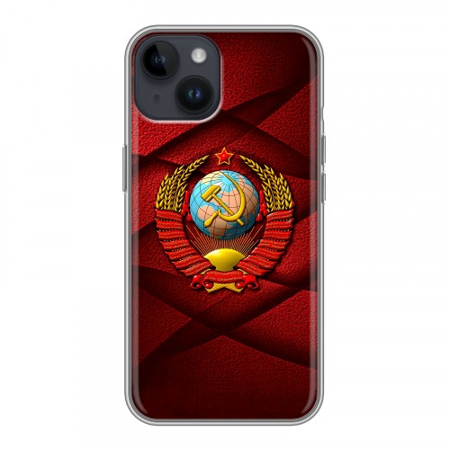 Дизайнерский силиконовый чехол для Iphone 14 Герб СССР