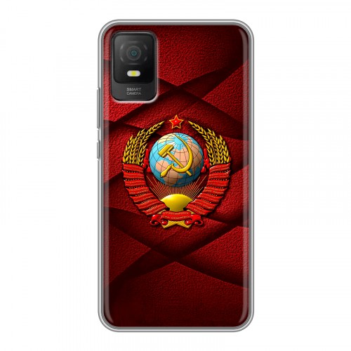 Дизайнерский силиконовый с усиленными углами чехол для TCL 403 Герб СССР