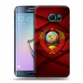 Дизайнерский силиконовый чехол для Samsung Galaxy S6 Edge Герб СССР