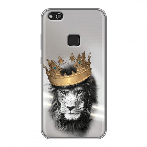 Дизайнерский силиконовый чехол для Huawei P10 Lite Лев с короной