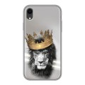 Дизайнерский силиконовый чехол для Iphone Xr Лев с короной