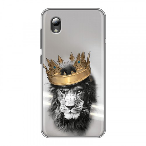 Дизайнерский силиконовый чехол для ZTE Blade A3 (2019) Лев с короной