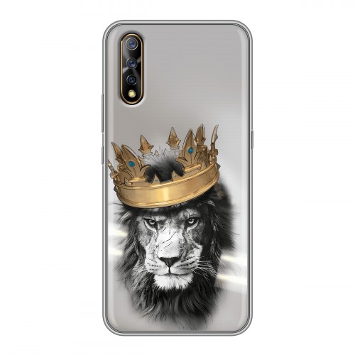 Дизайнерский силиконовый с усиленными углами чехол для Vivo V17 Neo Лев с короной