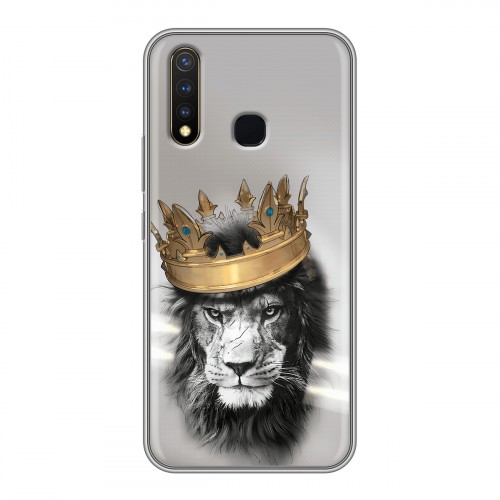 Дизайнерский силиконовый чехол для Vivo Y19 Лев с короной