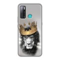 Дизайнерский силиконовый с усиленными углами чехол для Tecno Pouvoir 4 Лев с короной