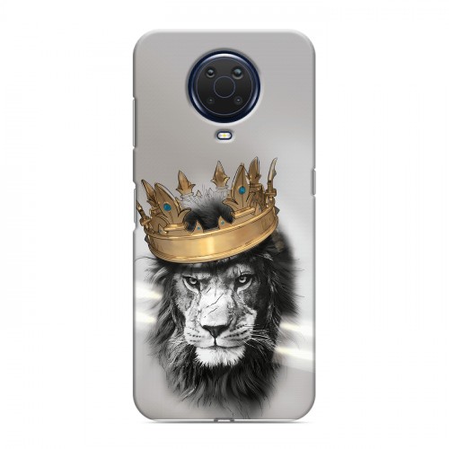 Дизайнерский силиконовый чехол для Nokia G20 Лев с короной