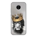 Дизайнерский силиконовый чехол для Nokia C20 Лев с короной