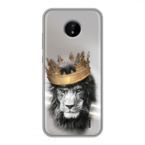 Дизайнерский силиконовый чехол для Nokia C20 Лев с короной
