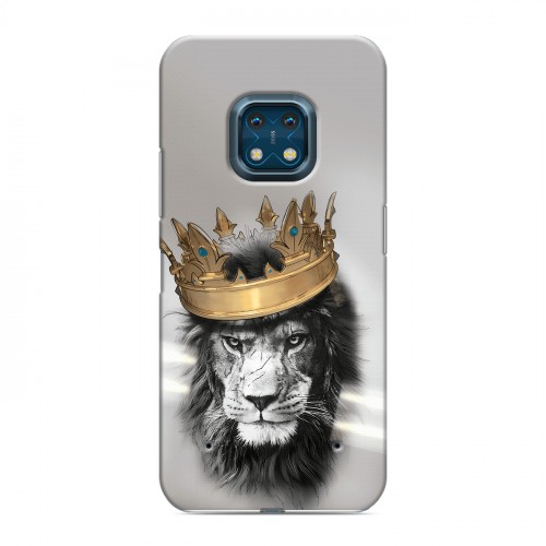 Дизайнерский силиконовый с усиленными углами чехол для Nokia XR20 Лев с короной