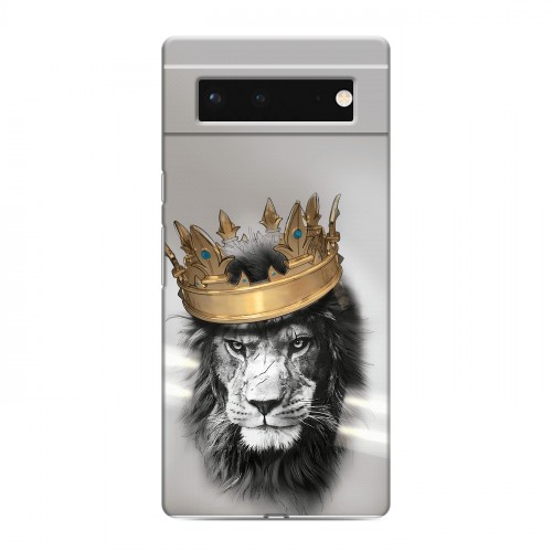 Дизайнерский силиконовый чехол для Google Pixel 6 Лев с короной