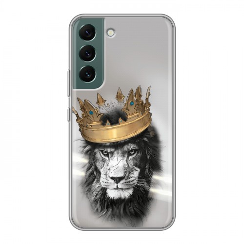 Дизайнерский силиконовый чехол для Samsung Galaxy S22 Лев с короной