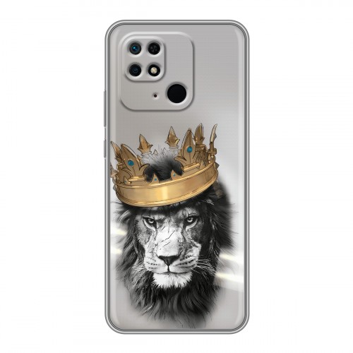 Дизайнерский силиконовый чехол для Xiaomi Redmi 10C Лев с короной