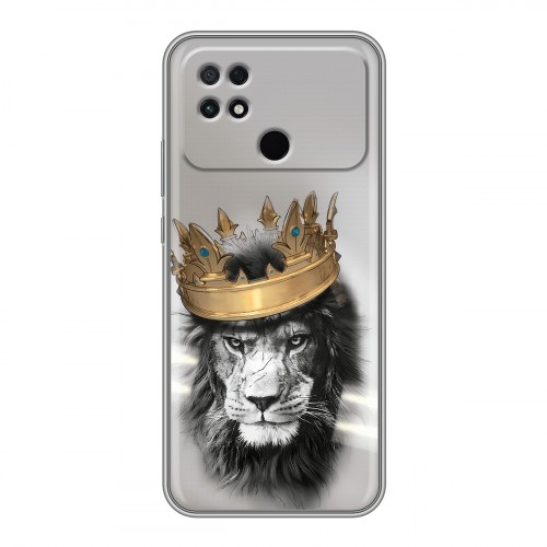 Дизайнерский силиконовый чехол для Xiaomi Poco C40 Лев с короной