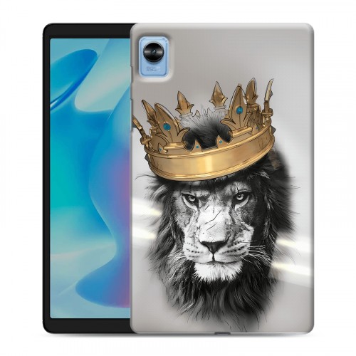 Дизайнерский силиконовый чехол для Realme Pad Mini Лев с короной