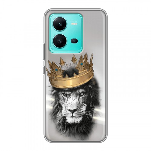Дизайнерский силиконовый чехол для Vivo V25 Лев с короной