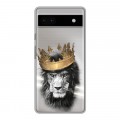 Дизайнерский силиконовый чехол для Google Pixel 6a Лев с короной