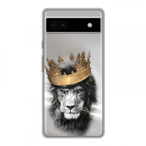 Дизайнерский силиконовый чехол для Google Pixel 6a Лев с короной